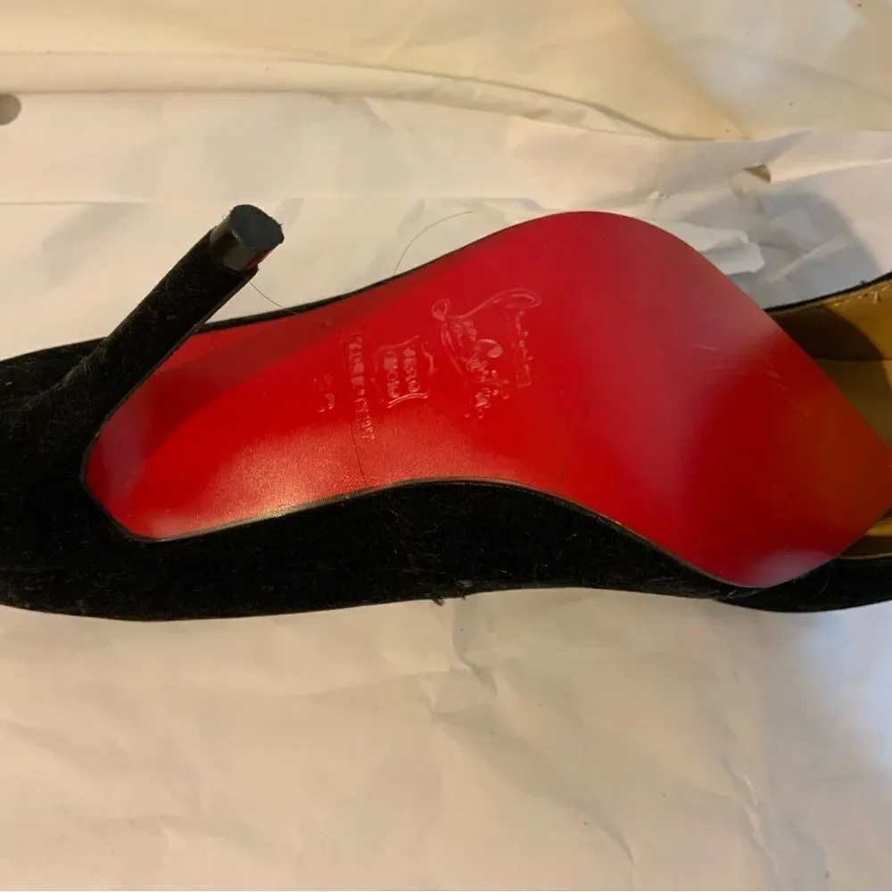 CHRISTIAN LOUBOUTIN HEELS SUEDE BLACK size 36